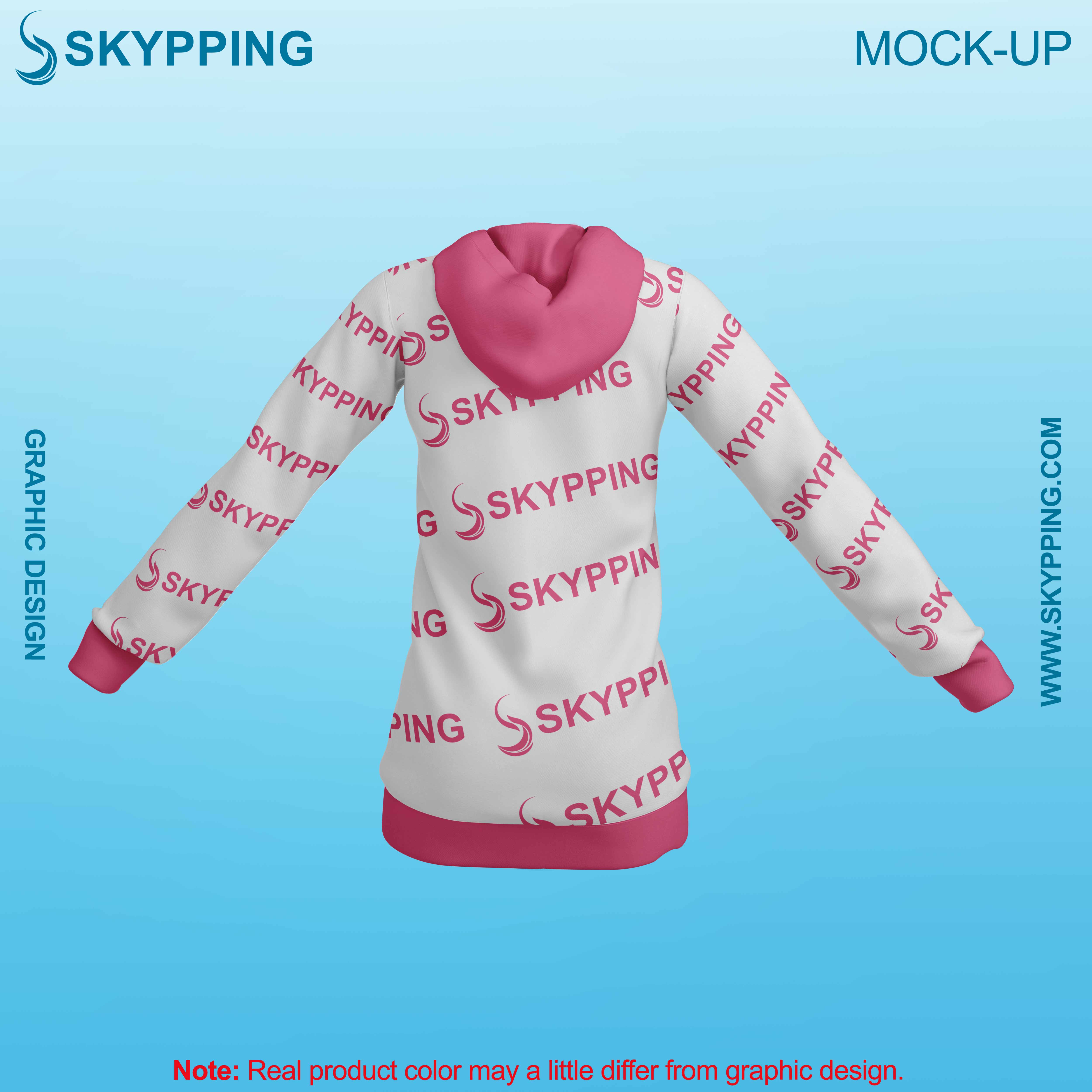 White Combo Pull Over Hoodie with Kangroo Pockets for Women